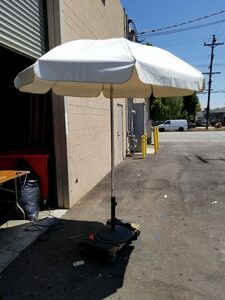 White Vinyl Umbrella with Tilt rental Los Angeles, CA